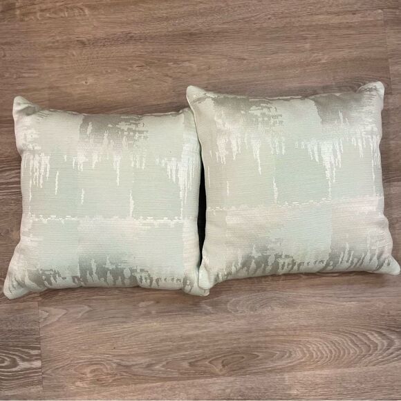 Set if two small Sharm Pillow in Pastel Green 12”x12” - Picture 1 of 5